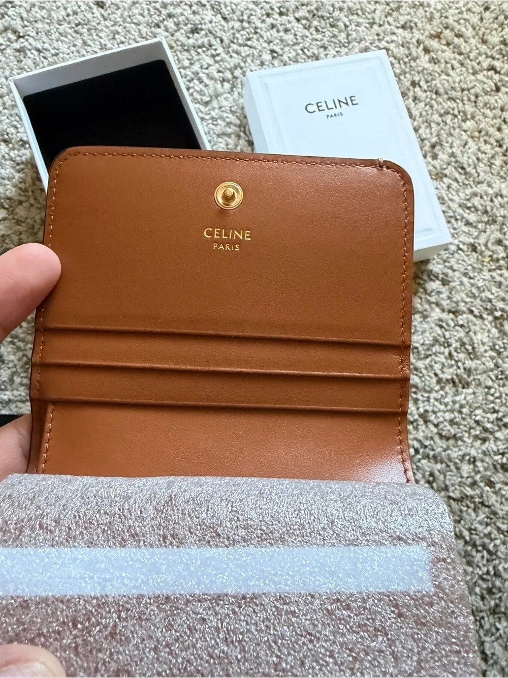CELINE SMALL FLAP WALLET TRIOMPHE IN TRIOMPHE CANVAS